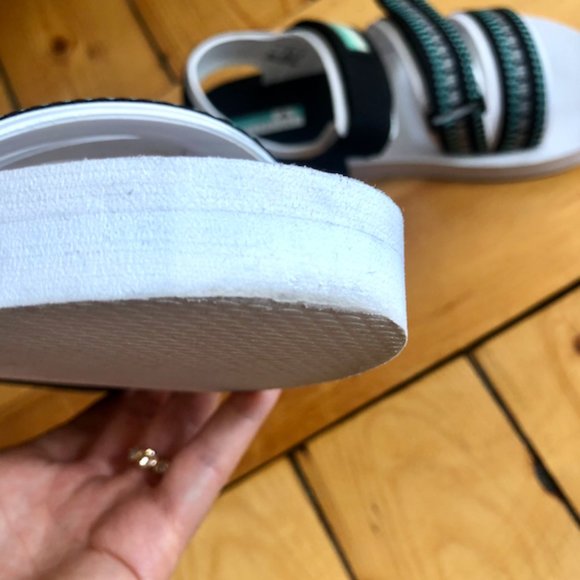 Stella Sport Black and White Velcro Sandals - Picture 9 of 9